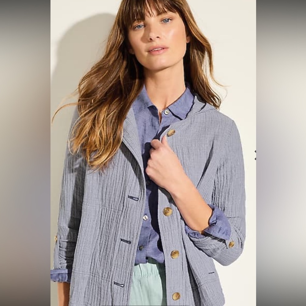J. Jill Striped Blue and White Jacket